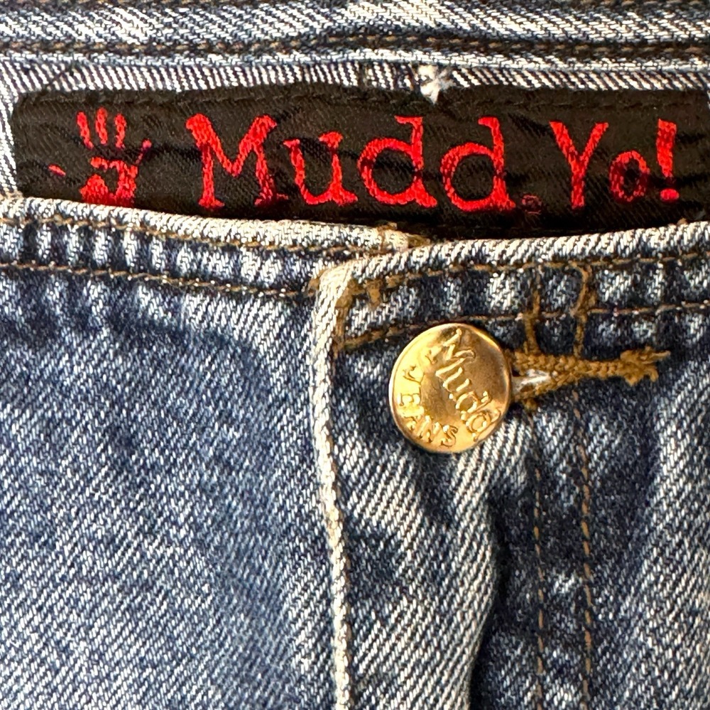 Mudd Denim Mini Skirt Jrs Sz 9 29x14 Low Rise Y2K 2000s Vintage Gen Z Aesthetic - Picture 8 of 12